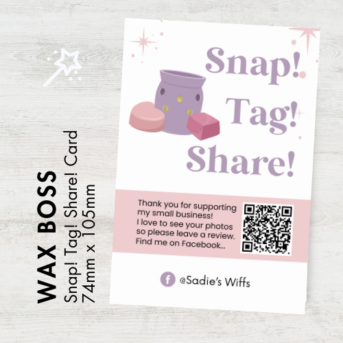 Wax Boss Snap! Tag! Share Cards