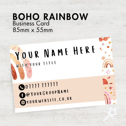 Boho Rainbow Business Card