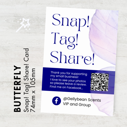 Butterfly Snap! Tag! Share Cards