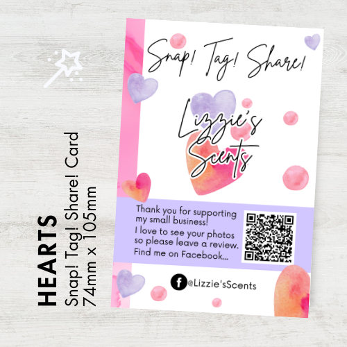 Hearts Snap! Tag! Share Cards
