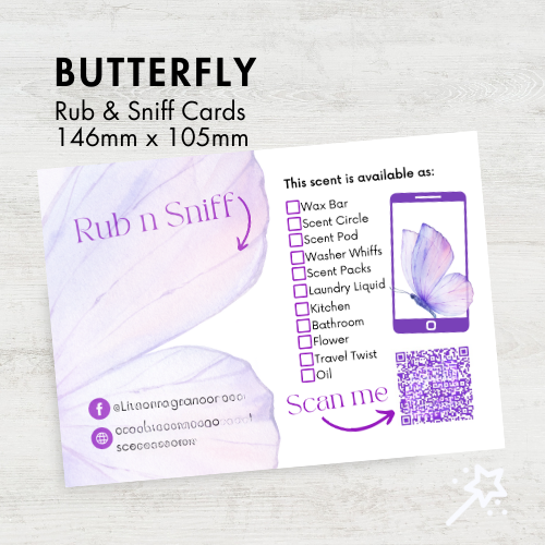 Butterfly Rub n Sniff Cards